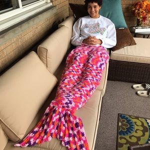 Handmade Mermaid Fin snuggling Blanket !super soft